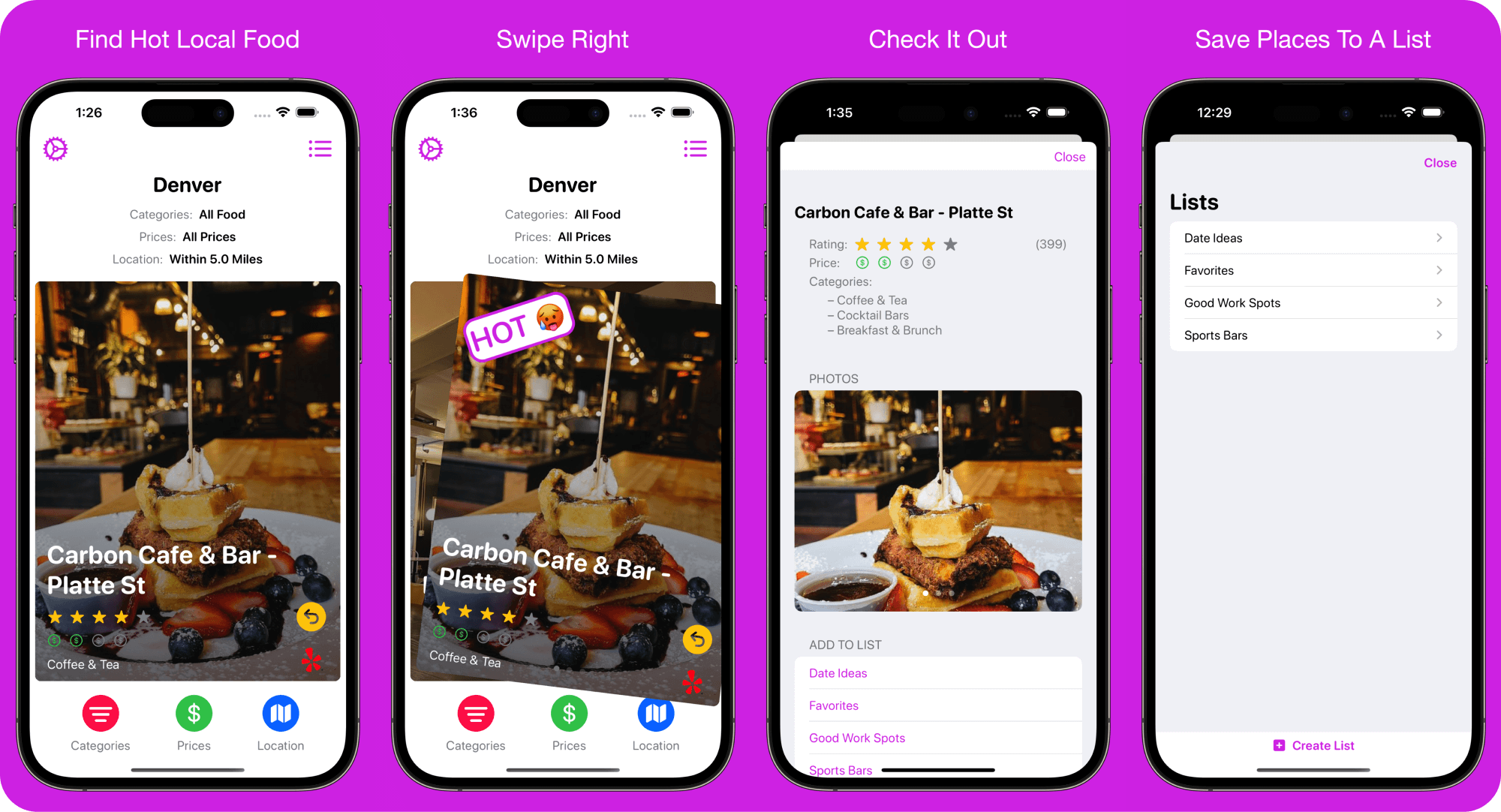 Hot Local Food UI Screenshots