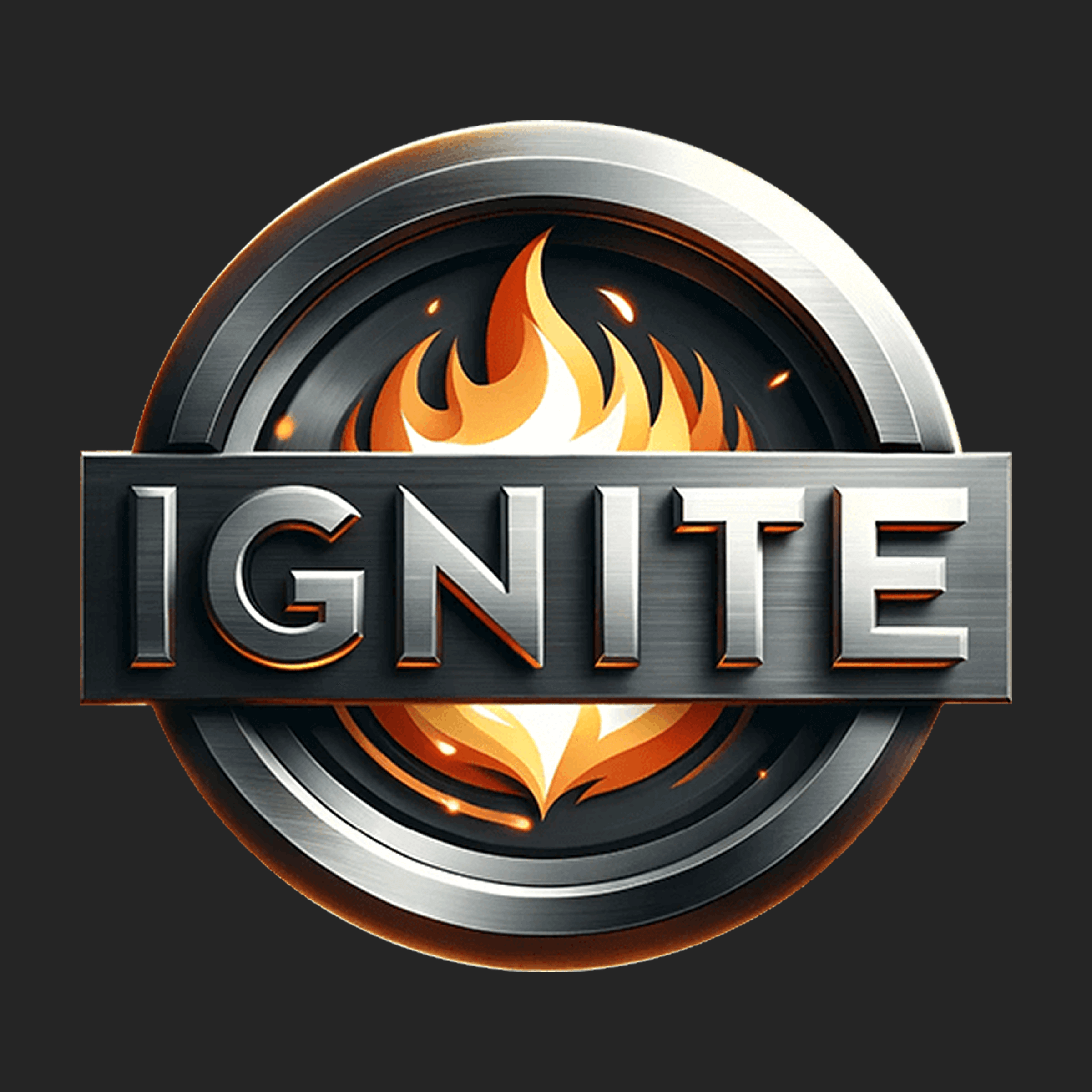 The Ignite logo with a dark background